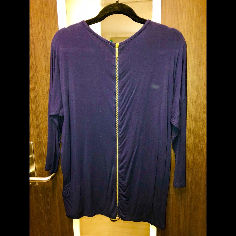 Blue Blouse with zipper down back
